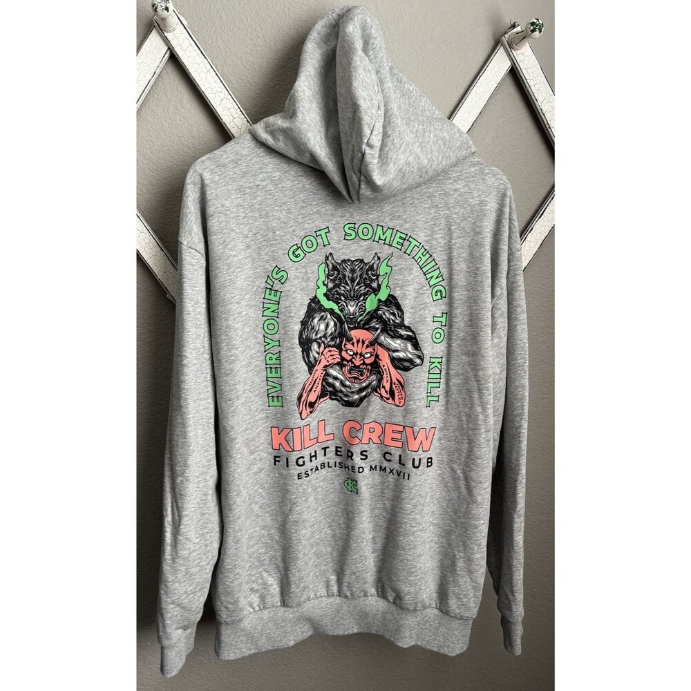 Kill Crew XL Porrada Series Vol. 1 Inner Demons Hoodie Sweatshirt - Grey